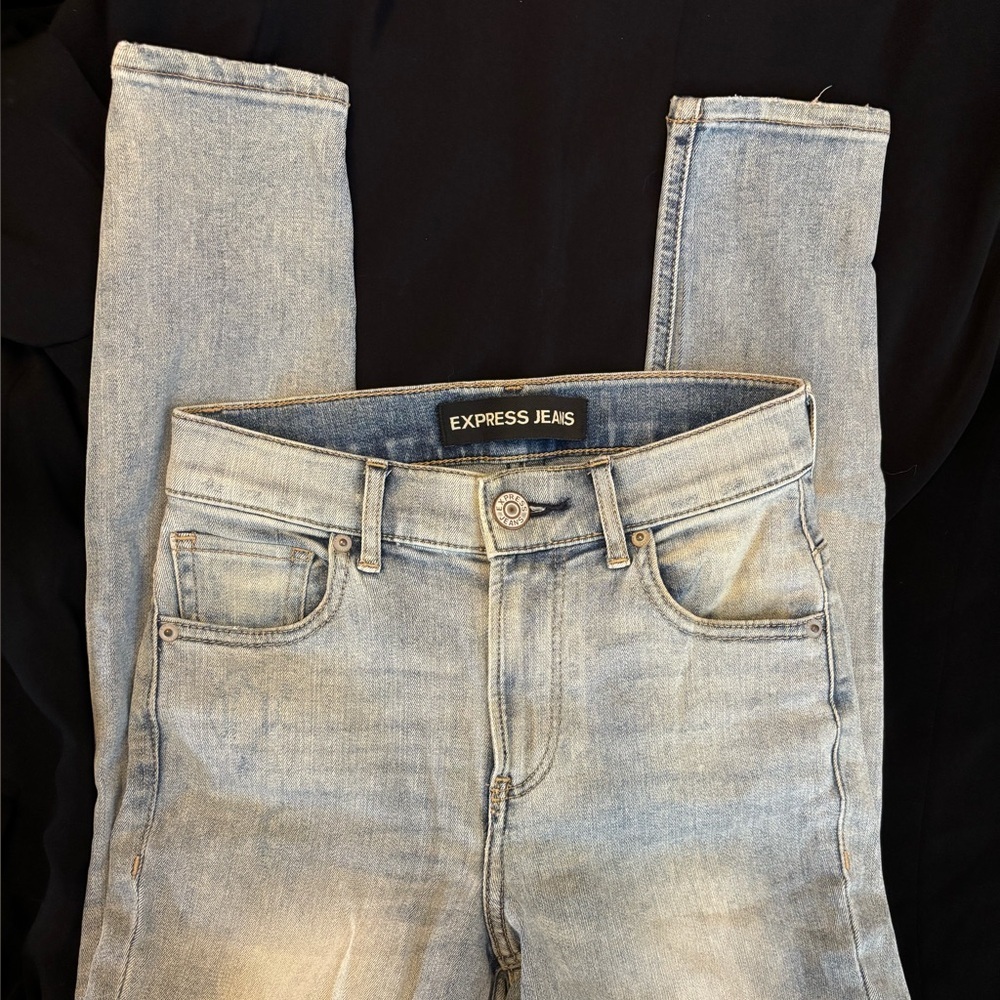 Express Light Blue Denim Distressed Jeans